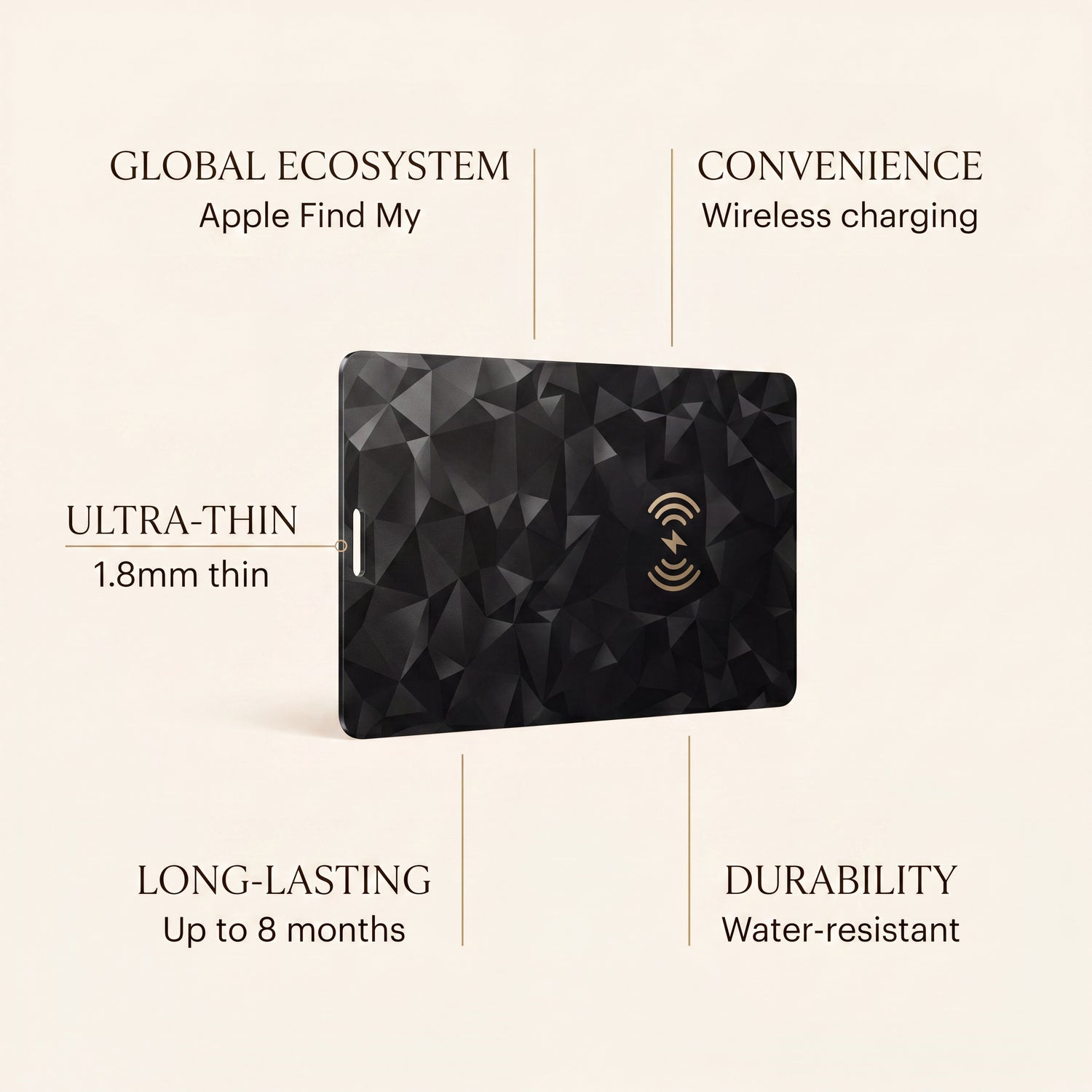 Trace Card — Wallet & Key Tracker for iPhone (Works with Apple Find My) TRACE